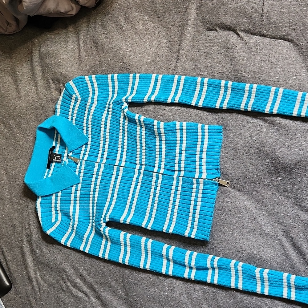 Blue and White Sweater